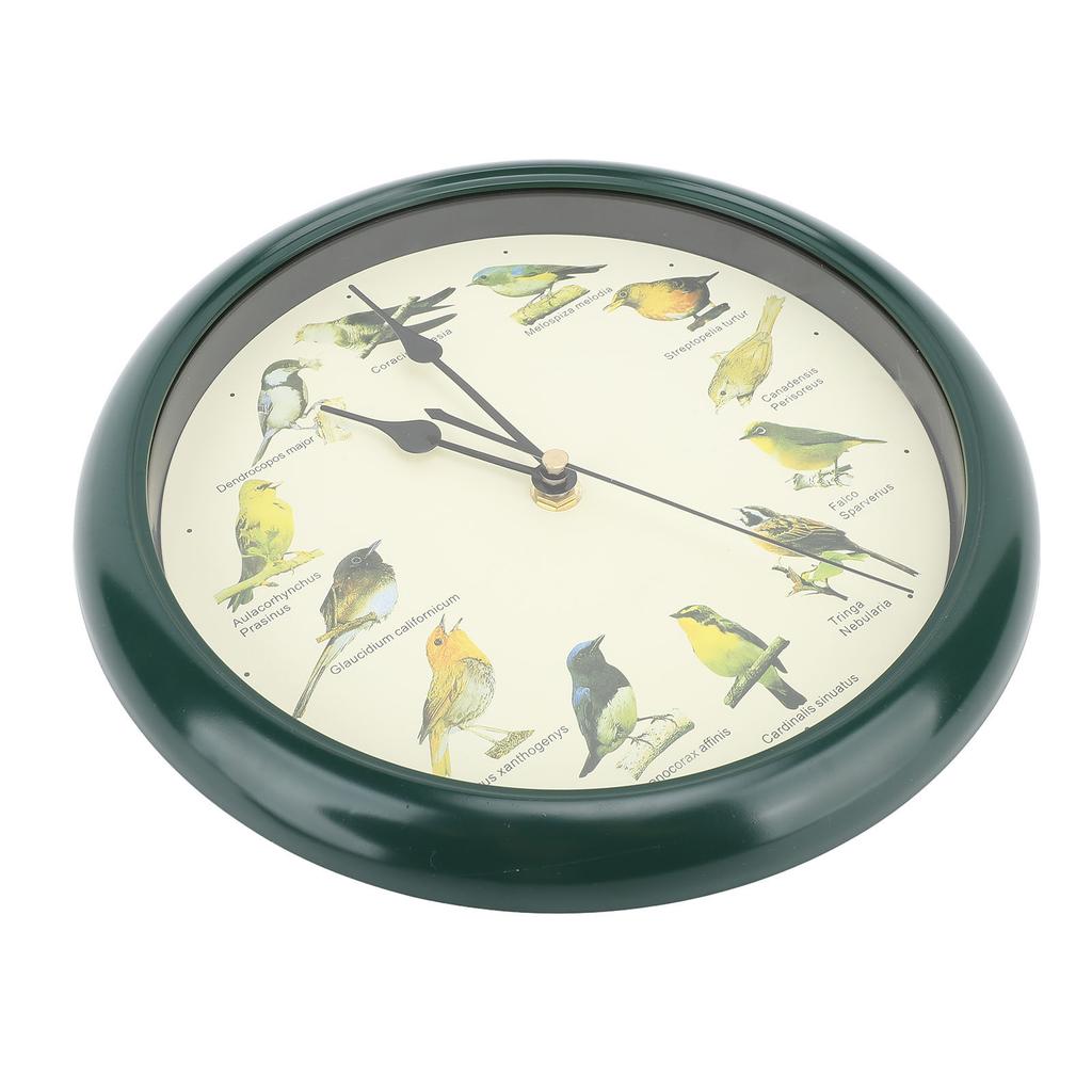 10 Inch Wall Clock Multipurpose Cuckoo Round Silent Punctual Bird Calls Christmas Music Indoor Wall Clocks for Living Room