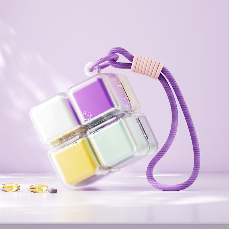 Portable Pill Box Organizer: 7-Day Sealed Dispenser with Large Capacity for On-the-Go Medication