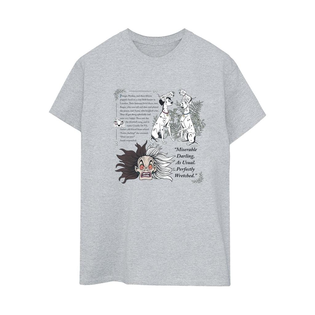 Disney Womens/Ladies 101 Dalmatians Miserable Darling Cotton Boyfriend T-Shirt