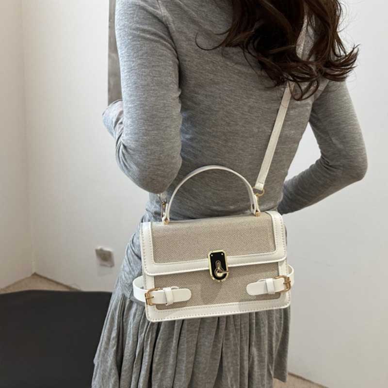 Schoolbag Women's Green Fashion Handbag & Purse Satchel Vintage Flap Crossbody Bags For Contrast Color Pu Leather Tote Bag, Retro Shoulder Bag