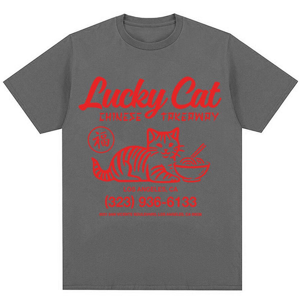 Funny Lucky Kawaii Cat Graphic T Shirt Men Women Trendy High Quality Short Sleeve Oversized Cozy Cotton Casual Y2k T-shirts Gift