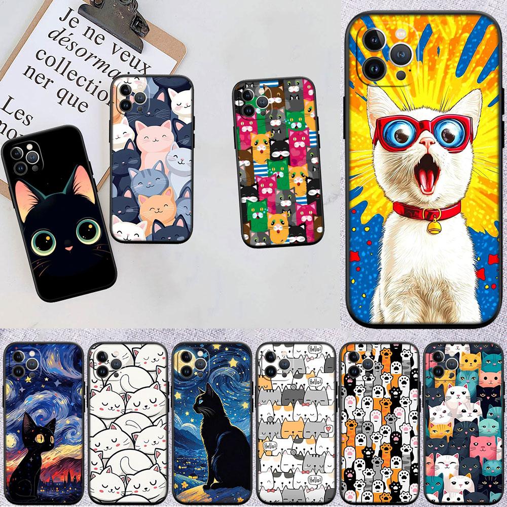 FM15 Cat Kitten Meow Soft Shell Phone Case for Xiaomi Poco C40 C50 C51 C55 C65 C71 C75 F3 F5 F6 F7 M2 M3 Pro Ultra