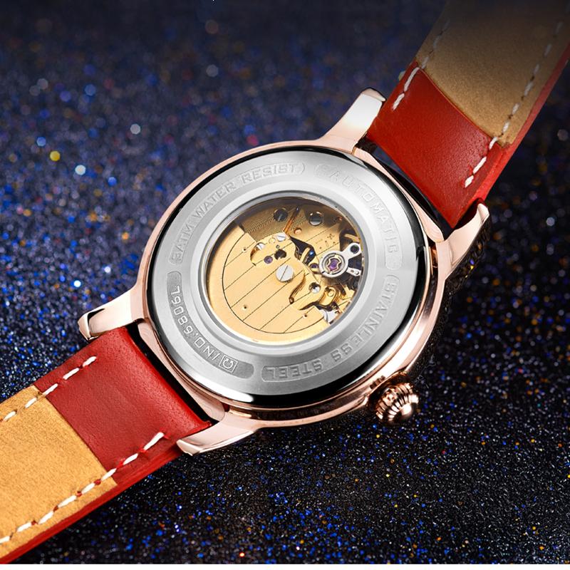 CARNIVAL Marke Mechanische Uhr Damen Luxus Automatikwerk Mode Armbanduhren Leuchtend Wasserdicht für Damen Montre Femme