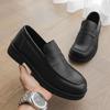 Fashion Retro Business Casual Shallow Mouth Thick Soled Shoes for Men 2025 Autumn New Comfortable Versatile British Style Loafers Shoes
