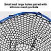 Silicone Fishing Landing Net Soft Fish Net EVA Handle Floating Fishing Net Lightweight Aluminum Alloy Pole for Trout Salmon Bass