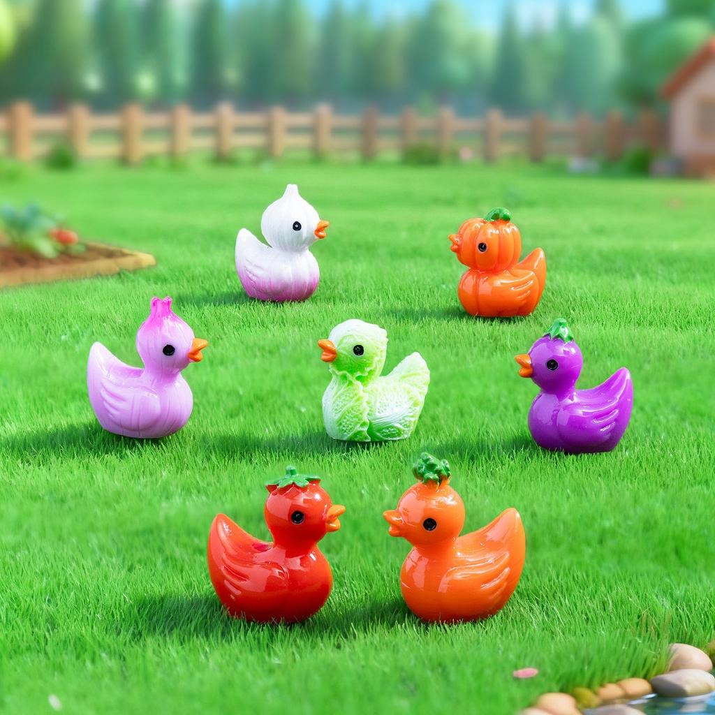 10-100pcs Mini Resin Creative Vegetables Ducks Miniature Tiny Ducks Figures for Fairy Garden Micro Landscape DIY Decoration
