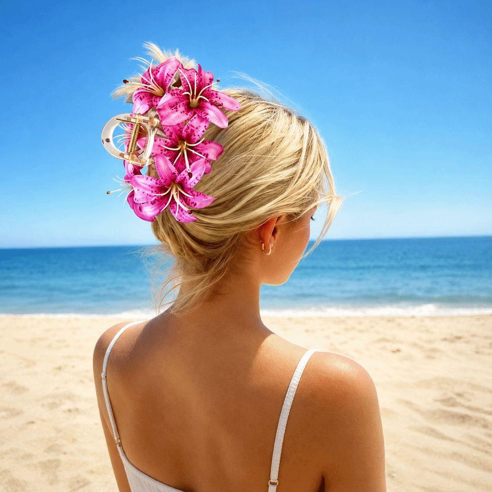 Versatile Floral Hair Clips Fresh Sweet Side Clip New Simulated Flower Hair Clip  Beach Outfits