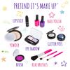Pretend Play Fake Makeup Set for Little Girl Princess Kids Makeup Kit for Toddlers Girls Beauty with Polka Dot Handbag Set