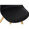 Chaise salle à manger style scandi chaise, pp, hêtre, mousse, pu noir, marron - Couleur:MARRON