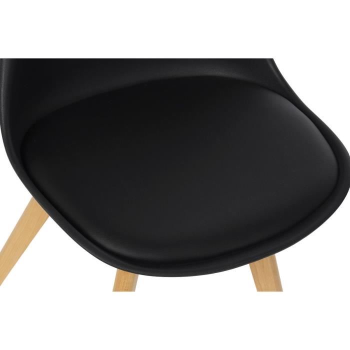 Chaise salle à manger style scandi chaise, pp, hêtre, mousse, pu noir, marron - Couleur:MARRON
