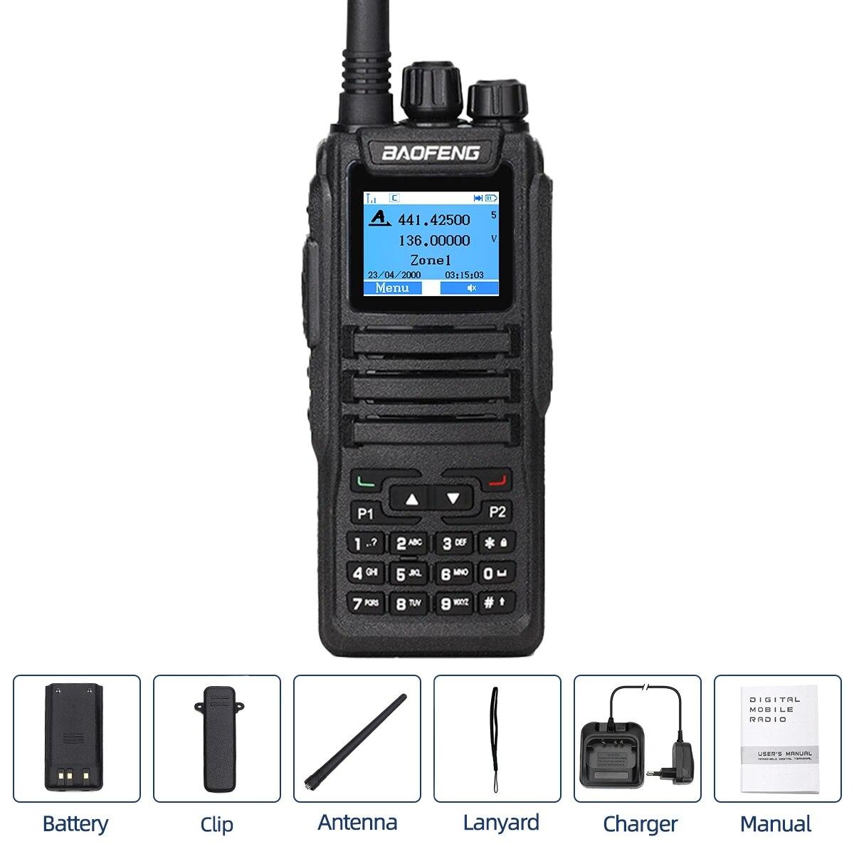 Baofeng DMR DM 1701 Digitale Walkie Talkie Dubbele Modus Analoge Tweerichtingsradio Open GD77 Dubbele Tijdslot Niveau 1+2 Amateurradio DR 1801 US zwart