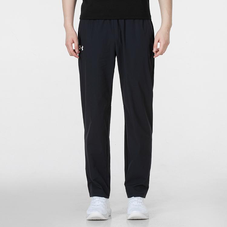 Under Armour Gradient Reflective Logo Jacket Letter Print Woven Sports Long Pants Casual Sports Suit Men Suit Black 22600401-001+22500706-001