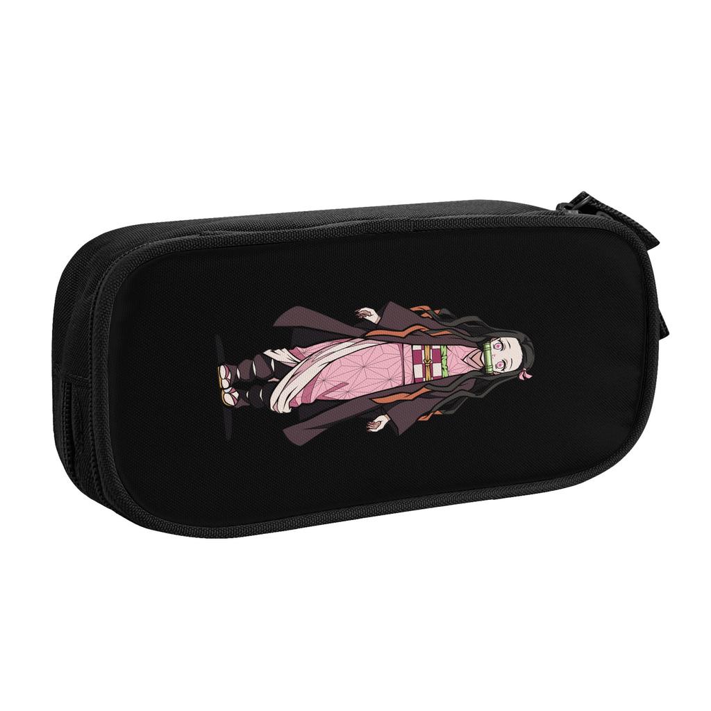 Demon Slayer Anime Manga School Pencil Cases Boy Girl Big Capacity Nezuko Pencil Box Students Stationery