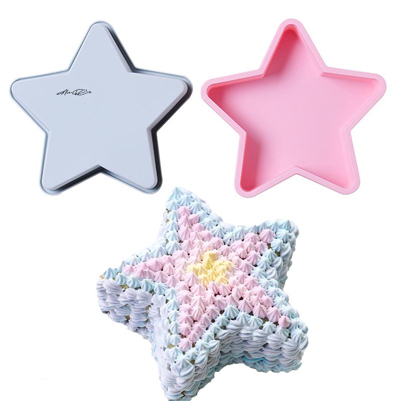 Stampo in Silicone a Forma di Stella per Torta Flessibile Antiaderente Teglia da Forno per Torte e Cheesecake - Strumento Stampini da Forno per Cucina