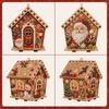DIY Pearl Craft Kit Christmas Cottage Diamond Painting Set Wooden Pearl Art Christmas Tree Ornaments For Home Decoration Gifts