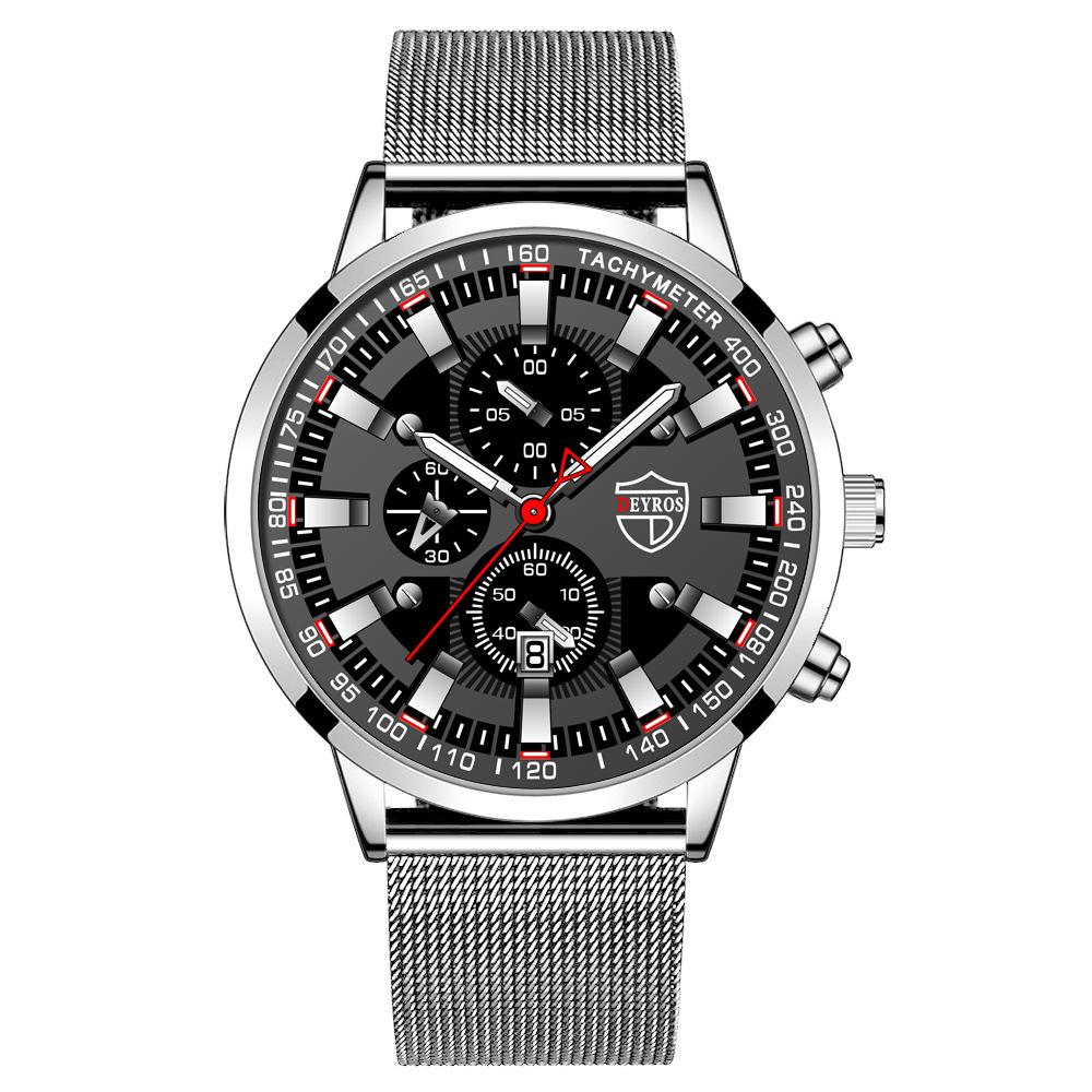 Stainless Steel Strap Watch Men'S Fashion Luminous Calendar Automatic Quartz Watch