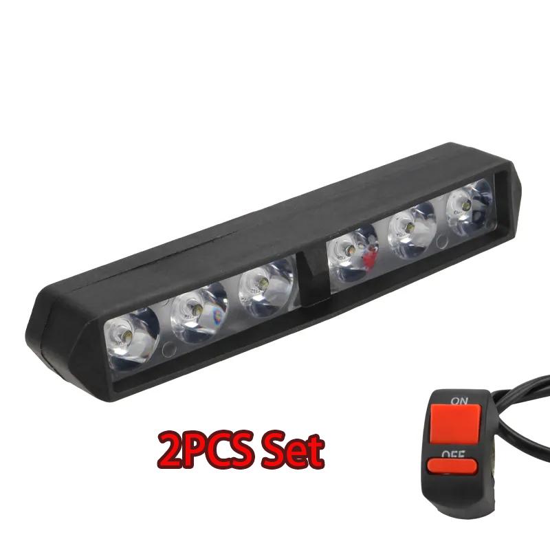 Motorcycle Headlight DRL Flash 6 LED Spot Lights Auxiliary High Brightness Lamp Electric Vehicle Modified Light Accessories