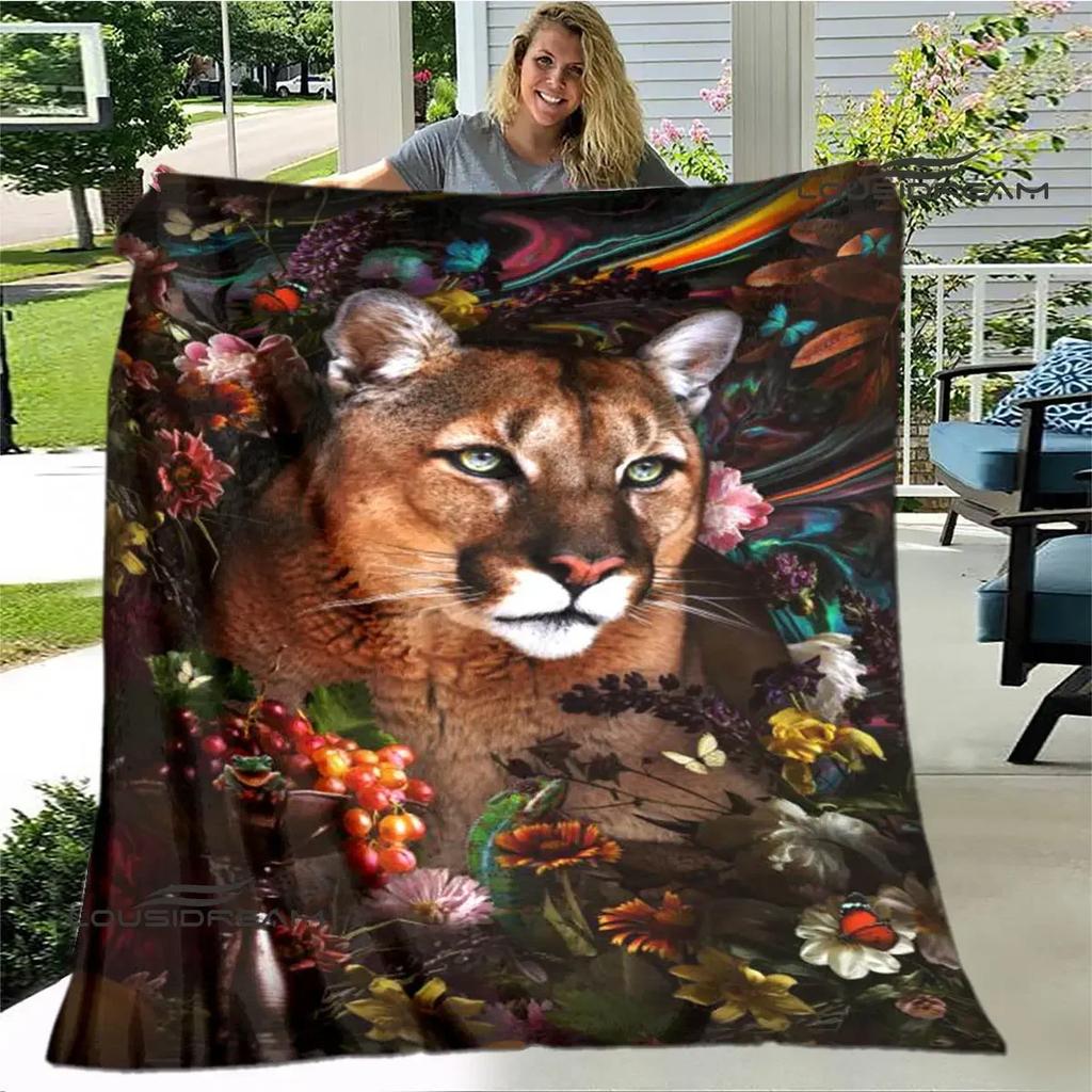 3D Lion Printed Blanket Picnic blanket blankets for beds Flange Warm blanket Home travel blankets bed linings birthday gift