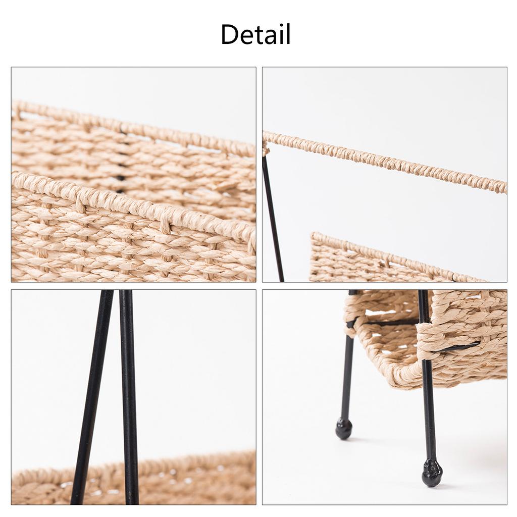 Hand Woven Magazine Holder Standing Basket Book Storage Holder Newspaper Storage Rack For Living Room Nursery Office