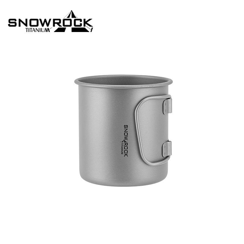 Reine Titan Tasse mit Deckel - Outdoor Camping & Wandern, Klappbarer Griff, Kaffee Wasserbecher