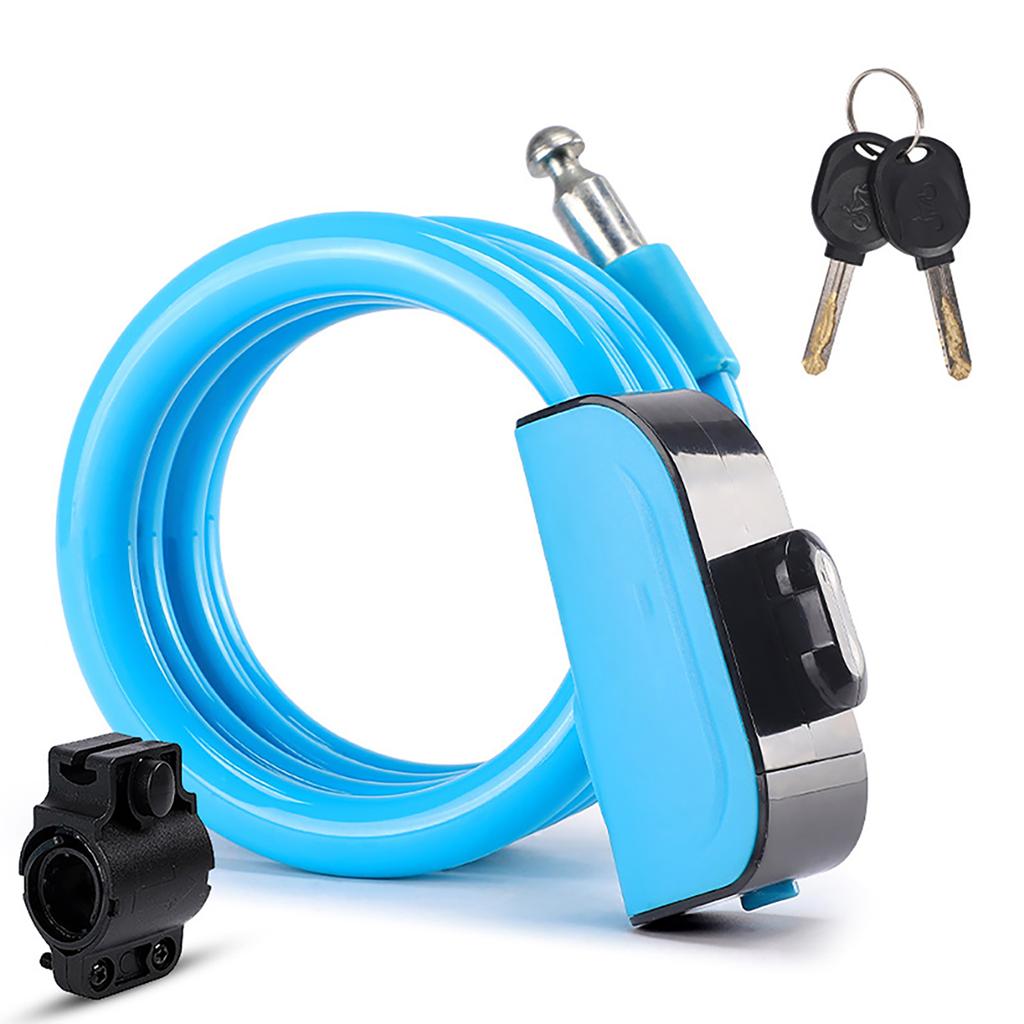 1.2M Portable Bicycle Lock PVC Steel Cable Anti-theft Waterproof Cycling Lock Portable Extended Thick Mountain Bike Lock