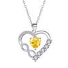 Infinity Heart Diamond Necklace for Women - European and American Style