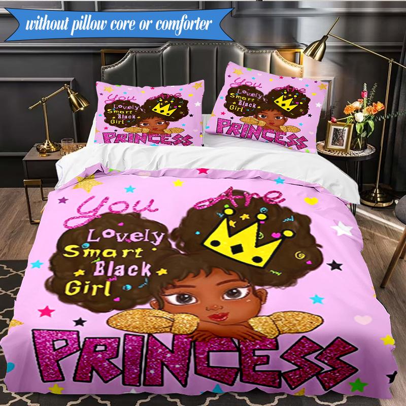 Black Princess Magic Celebration 3pcs K-pop music group Bedding set,Ideal for Bedroom, Dormitory,Including Duvet Cover And 2pcs Pillowcases,Fan gifts