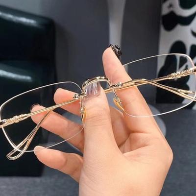 Metal Photochromic Glasses for Men and Women, Frameless Glasses for Daily Commuting, Lightweight and Simple Design