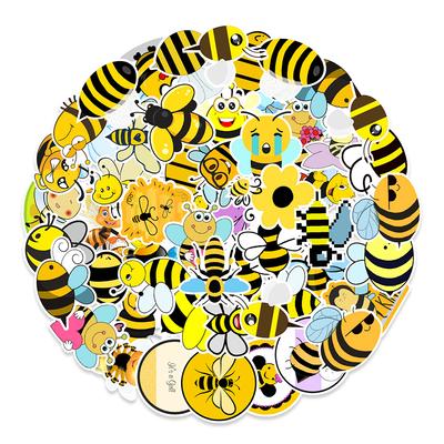 50 Lindos Pegatinas de Abejas Doodle Maleta Monopatín Teléfono Móvil Taza de Agua Decoración Pegatinas Creatividad