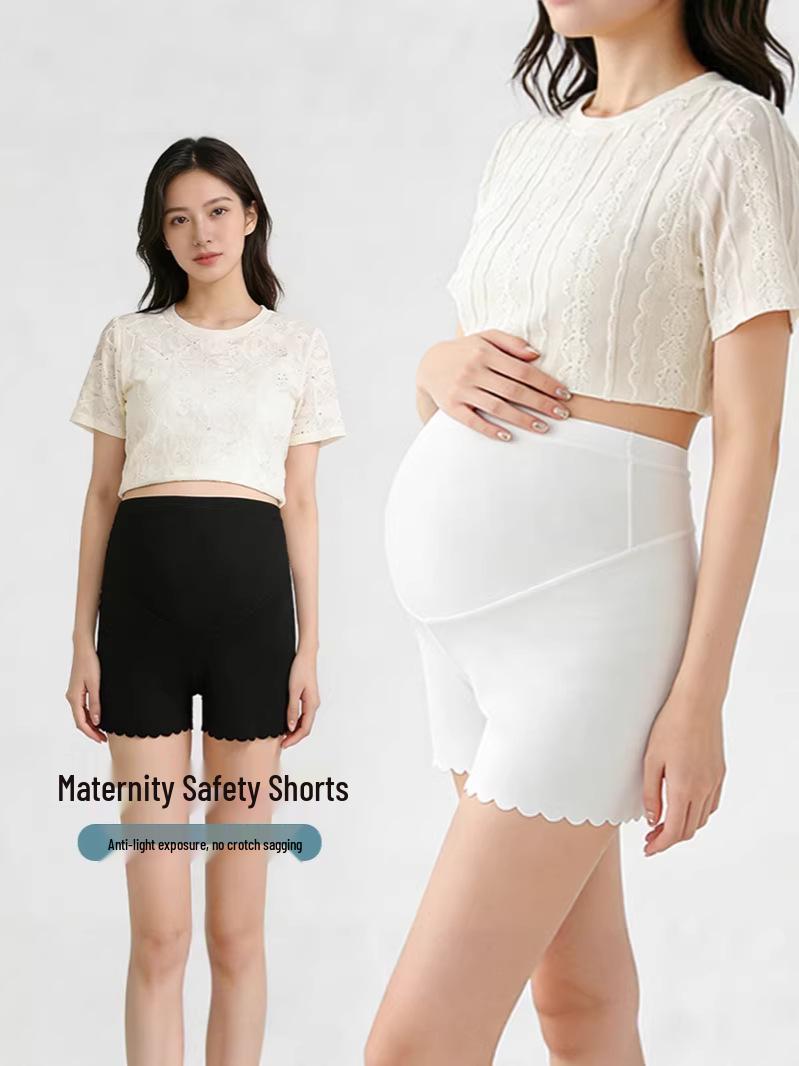 

Plus Size Ice Silk Anti-Exposure Maternity Safety Shorts - Comfortable Summer Three-Quarter Length M (recommended for under 110 jin)