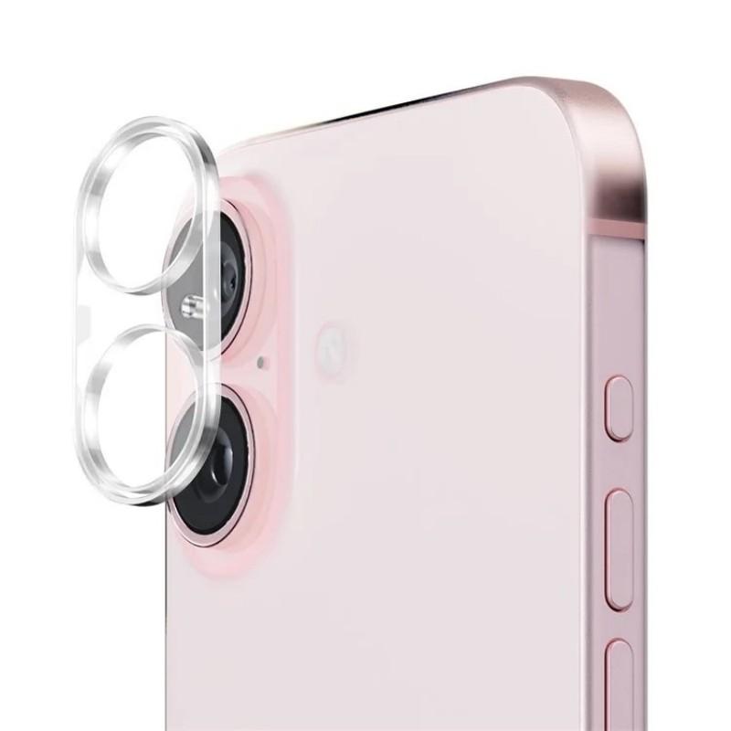

For iPhone 16 Plus/iPhone 16 Camera Lens Protector WANLONFENG Full Coverage HD Clear Lens Film with Cleaning Cloth Transparent
