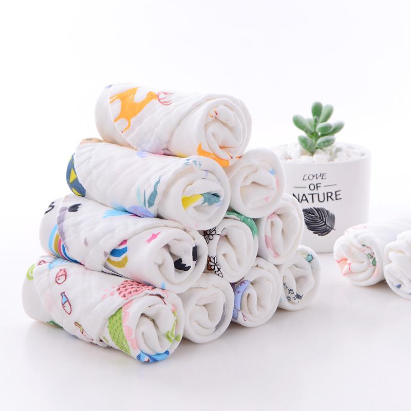 Pure Cotton Six-Layer Gauze Baby Towel for Infants and Toddlers - Soft, Water-Washed Face Washing Towel 25x25 cm