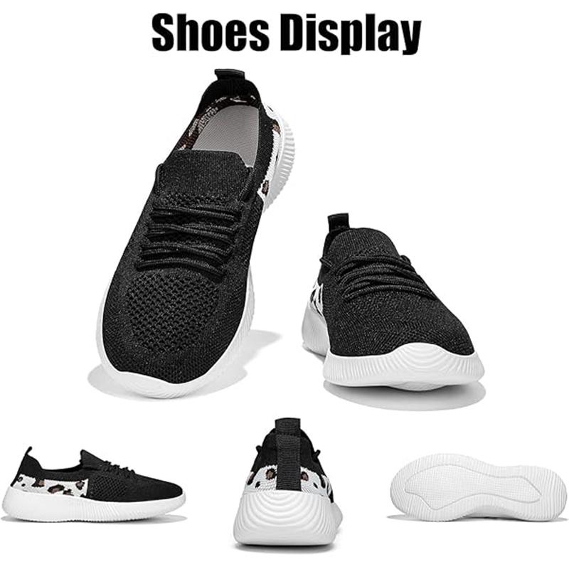 Ladies' Leopard Print Flat Casual Shoes Summer Breathable Outdoor Sneakers Anti-Slip Wear-Resistant Soft Outsole Walking Shoes