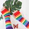 Hand Sleeve Printing Rainbow Sleeve Cuff Striped Arm Warmers Female Arm Warmers Knitting  Gloves