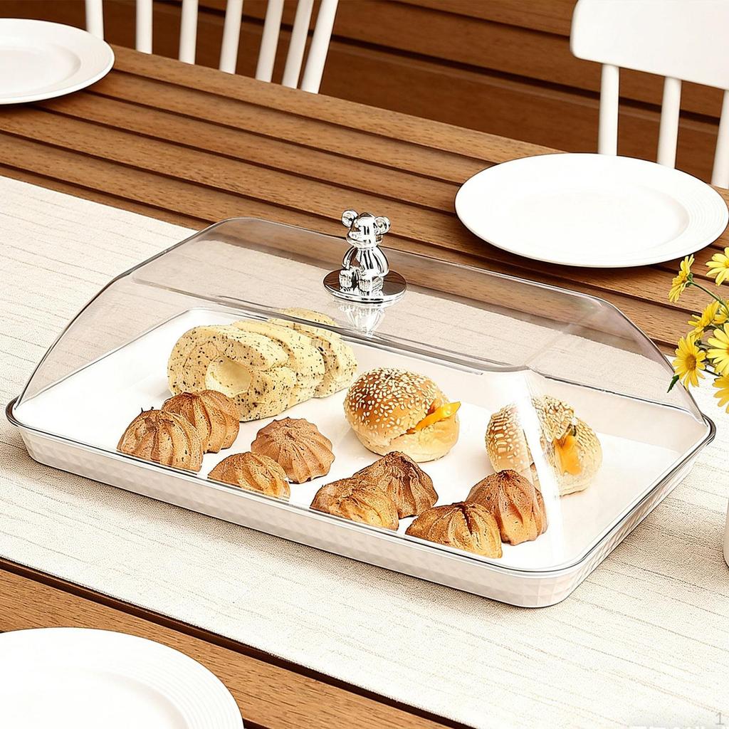 Cake Dome Cover Lid Clear Food Plate for Camping Holiday Birthday