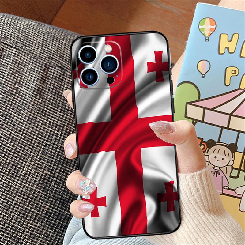 Georgia Flag Phone Case For iPhone 14 16 15 Pro Max 11 12 13 Pro Max Mini XR 16e 16 15 Plus Bumper Cover