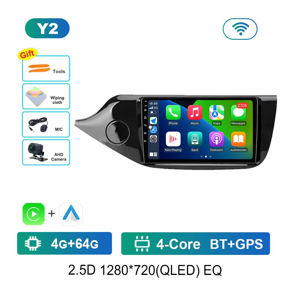 Car Radio Multimedia Player Android 14 for KIA Cee'd CEED JD 2012 - 2018 WiFi DSP Stereo GPS Navigation 4G HD Screen Bluetooth