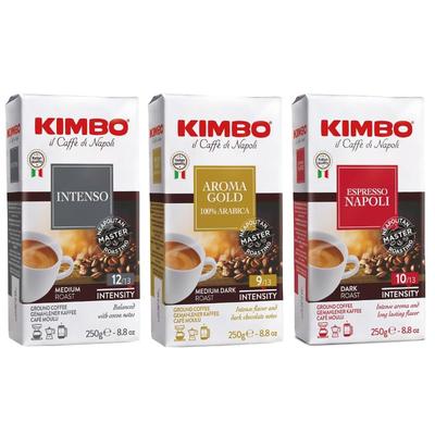 Kimbo Café Poudre Espresso 250g (3 paquet) (1 chacun de Intenso, Gold et Napoli)