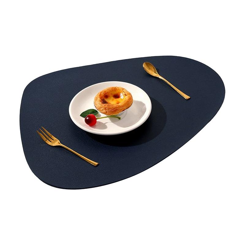 Irregular Shape PU Leather Placemats Set Oil-Proof Waterproof Dual-Sided Place Mats For Kitchen Bistro Tables Bars Coffee Shops