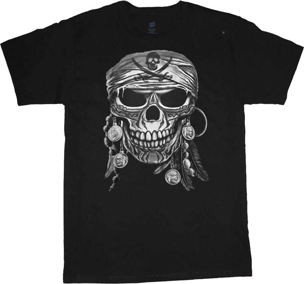 Pirate T-shirt Mens Graphic Tee Clothing Apparel Gear Skull and Crossbones S