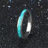 Stylish Blue Opal Single-Loop Engagement Ring: Elegant and Unique Hand Jewelry