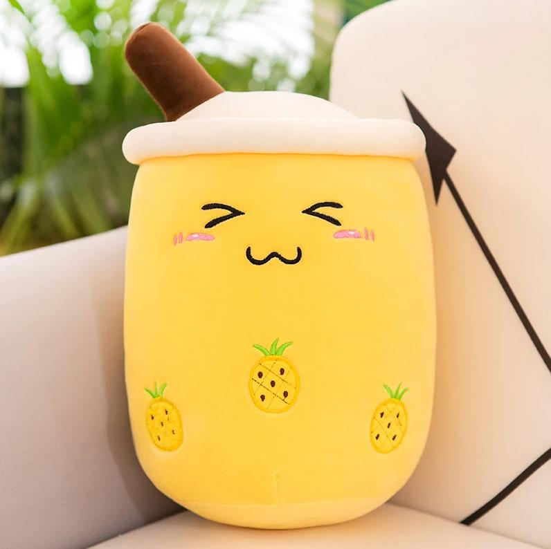 Kawaii Boba Frukt Bubble Tea Hele Serien Tegneserie Plysjleke Kosedyr Søt Mat Melkete Myke Leker Romdekor Pute Gaver