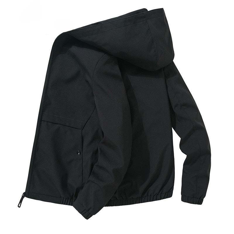 

Осенне-зимняя повседневная мужская куртка с капюшоном и утолщенным бархатом, однотонная простая куртка M