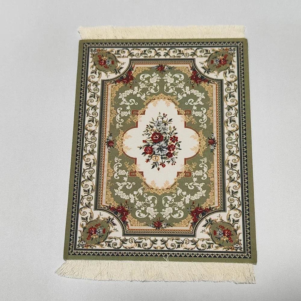 Woven flower Persian carpet small coaster wholesale merchants mouse pad desk mat retro style rubber non-slip computer desk mats