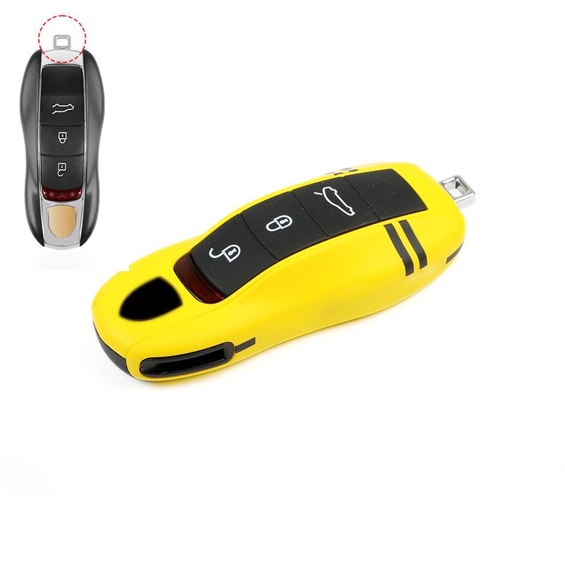 AABKQ1 Car Key Case Multi Colored Track For Porsche Mancan Panamera Cayenne 718 911 Boxster Cayman Key Cover Shell Replacement Kit