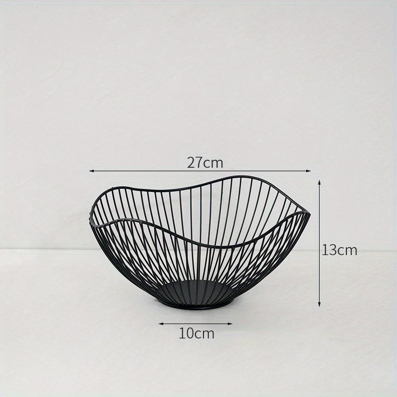 

высокая/низкая 1 шт. прочная черная и золотая корзина для хранения фруктов из металла, бытовой настольный поддон для конфет и закусок из металлической проволоки с полостью для слива. Blakc High