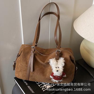 Autumn and Winter Retro Large-capacity Suede Bag Women's 2025 New Casual Commuter Shoulder Bag Portable Tote Bag
