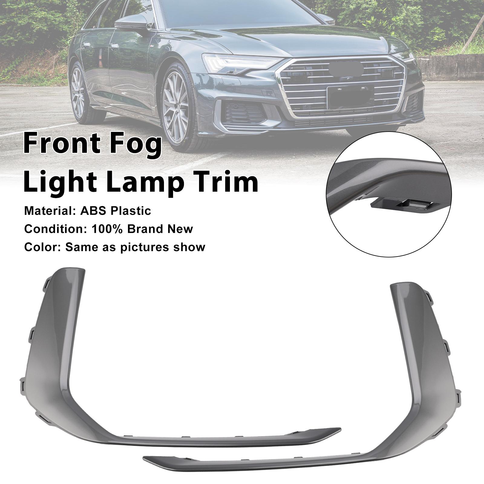 

2PCS Front Fog Light Lamp Trim Fit A6 C8 S-Line S6 2019-2023 Gray