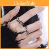 Night Sky Collection Black Star Ring Copper Ushape Open Design Stylish Unisex Accessory
