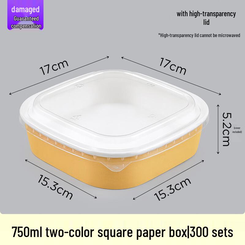 Shixun White Square Kraft Paper Takeaway Box with Clear Lid